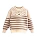 Girls Boys Sweaters Pullover Crewneck Striped Kids Long Sleeve Warm Soft Cable Knitted Jumper Tops for 4-12 Years