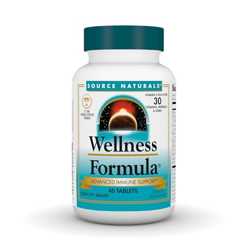 Source Naturals Wellness Formula Bio-Aligned Vitamins & Herbal Defense - Immune System Support Supplement & Immunity Booster - 45 Tablets