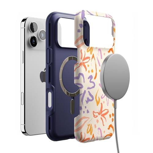 Coque iPhone 17 Pro Max protection antichoc floral hawaïen compatible MagSafe