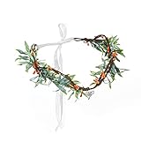 Funsveta Women Crown for Wedding Bridal Woodland Hair Wreath for Women Girls Carnival Festival Cospl