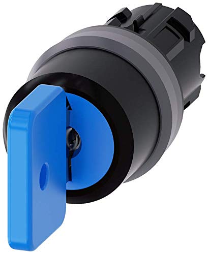 Interrupteur à clé Siemens haute durabilité avec bague en métal mat et protection IP69K