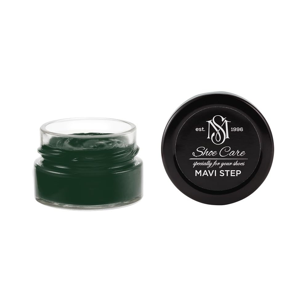 Crème de Cirage Premium - NCS S 8010-G10Y Forêt Presque Noire - Soin Nourrissant & Rénovateur de Couleur pour Cuir Lisse par MAVI STEP - 1.70 fl oz / 50 ml