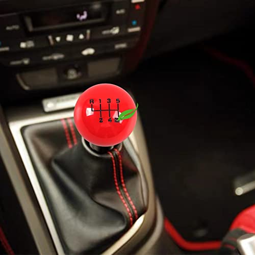 Poseng Red Ball Shift Knob 6 Speed Round Shift Knob M12X1.25, With 3 Adapters M10X1.5 M10X1.25 M8X1.25 - 3D Carving #TOP2