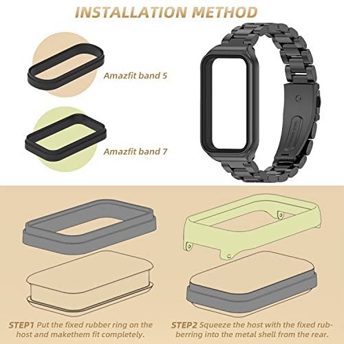 Image of Strap for Amazfit Band 7 Metal Replacement Strap Wristband Watch Strap Compatible with Amazfit 7 Fitness Tracker smartwatch