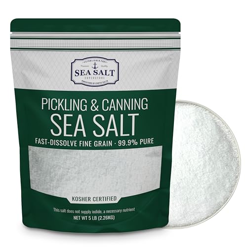 Sea Salt Superstore Pickling and Curing Salt, fine non-iodized 5 lb bag