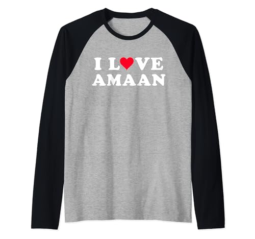 Amo Amaan a juego con la novia y el novio Amaan Nombre Camiseta Manga Raglan