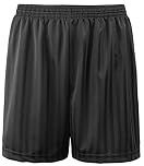 Kids Essentials Boys Girls PE Shorts School Games Gym Football Shadow Stripe Many Colours (Black, 11-12 Years)