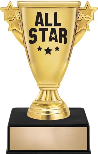 Crown Awards 6" Achievement All Star Cup Trophy On Luxury Black Base
