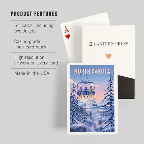 Lantern Press North Dakota Baraja Póker 52 Cartas miniatura 3