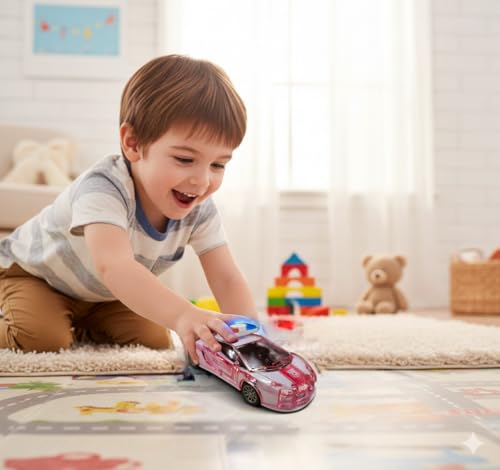 Image of Friction Powered Police Car Toy for Kids with Pull Back Action Super Speed Cop Vehicle with RGB Lights Music Siren Sound Birthday Gift for Boys Girls Toddlers [Red 1007]