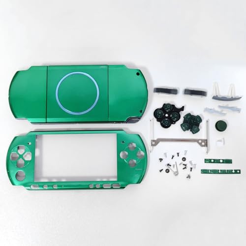 Image of Hzxkqmil Replacement Housing Shell Full Kit Faceplate Case Cover Repair Parts for Sony PSP 3000 PSP3000 Console (Green)