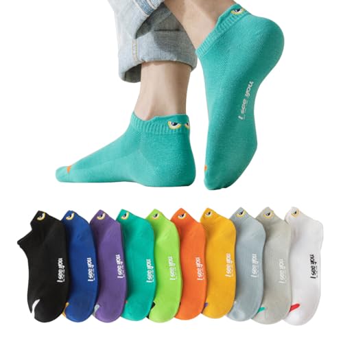 GEYIWSSXY Bunte Socken Herren Baumwolle Lustige Socken Sneaker Kurze Lässig Sports Socken (Mehrfarbig-C-10 Paare)