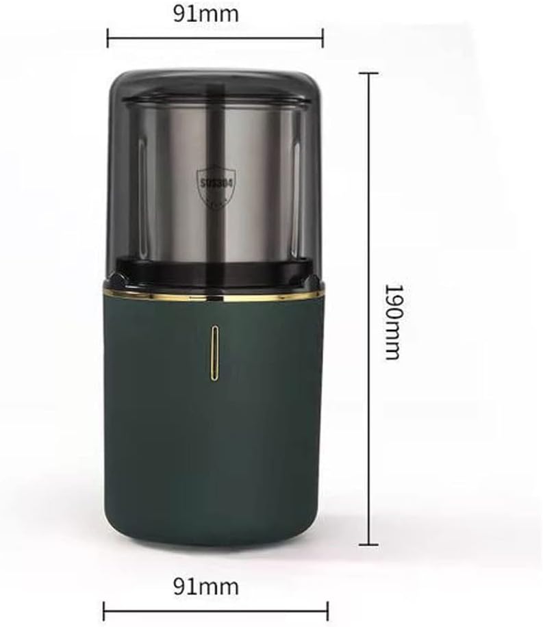 Coffee Grinder - Herb grinder with Stainless Steel Blades, Spice Grinder with 170ml Capacity, USB Portable grinder for Coffee Beans,Herb,Spices, Peanuts, Grains and More