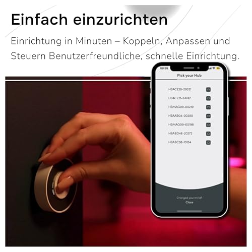 Flic Twist Starter-Pack: Kabelloser Smart Home-Controller – Steuern Sie Licht, Musik, Jalousien & Routinen mit Drücken, Drehen, Doppeldrücken, voll konfigurierbar, inkl. Flic Twist & Hub Mini.