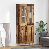 Rangement INLIFE Haut Armoire Montage Mural 2 pcs Bois Ancien 69,5 x 34 x 180 cm-3415820