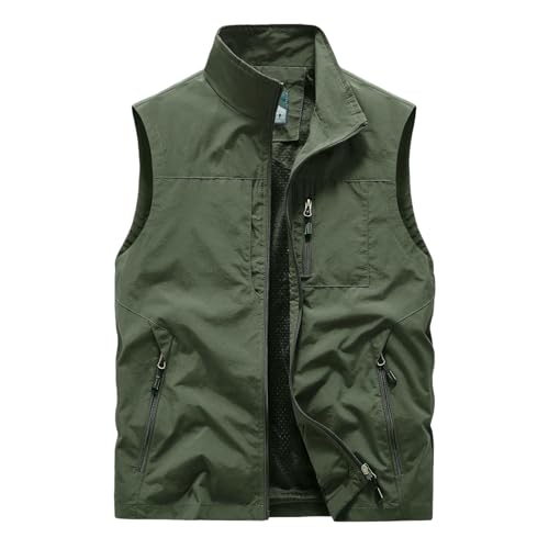Chaleco deportivo para hombre con multibolsillos holgado de primavera y otoño USTZFTBCL