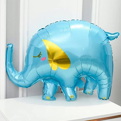 Big 33 Inch Blue Elepaht Balloons Foil Helium Elephant Shaped Animal Balloons Cartoon Animal Cute Blue Elephant Balloons For Baby Shower Party Kids Birthday Party Decorations(Pack Of 4) #TOP2