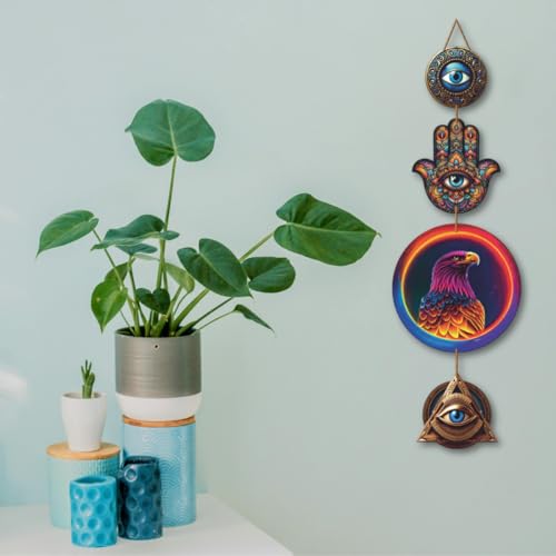 Image of CAPIO ART Welcome Wooden Quote Wall Hanging Decoration Items for Home Decor | Mdf Art for Living Room & Bedroom | Decorative Item for Office & House | Gifts Modern Wood Hanger - Eagle