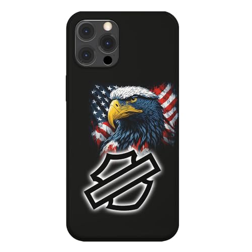 Cover trasparente design per Apple iPhone, stampata in Francia, Harley Davidson, US Pride (iPhone 14 Pro Max)
