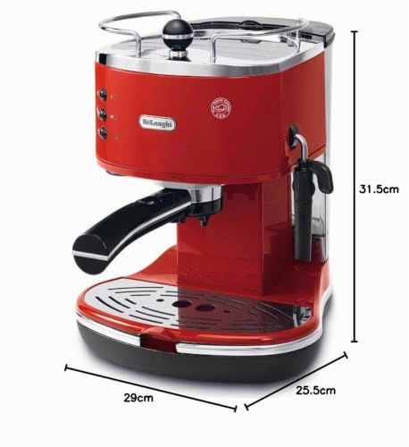 De'Longhi Icona Eco 311.R Macchina da Caffè Espresso Manuale, Caffè in Polvere o in Cialde E.S.E., 1100 W, Rosso