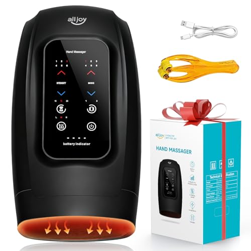Hand Massager with Heat and Compression ALLJOY Hand Massager for Arthritis and Carpal Tunnel Relief- Fathers day Gift-s for Dad Touchscreen Cordless Carpal Tunnel Massager Dad Birthday Gifts for Men