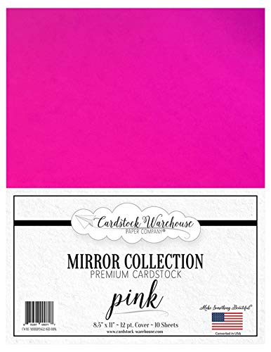 Cardstock Warehouse Mirror Pink 8.5x11" 12 Pt. 10 Sheets