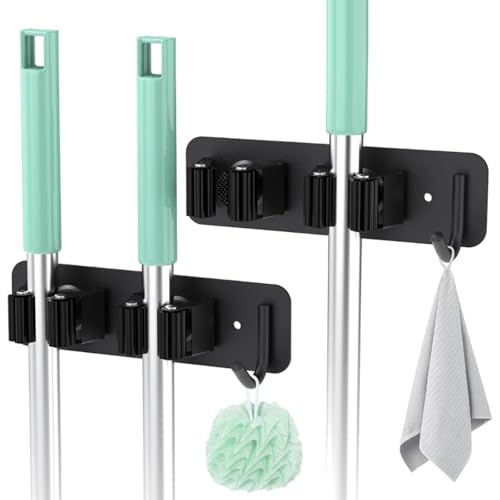 Support mural pour balai en acier inoxydable durable et robuste - 3