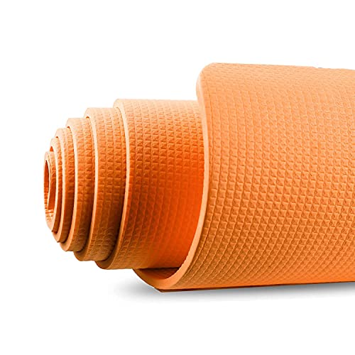 Image of Yoga mat for Women & Men EVA Material 4mm Grey Anti Slip for Gym Workout (Orange, 4 mm)