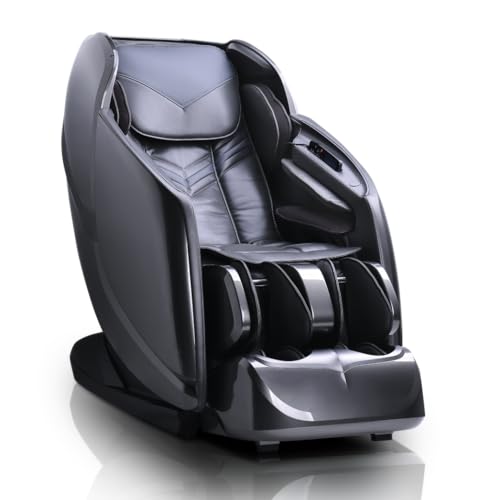 Brookstone BK550, Full Body 3D L-Track Technology Massage Chair with Heat Therapy, Zero Gravity, Bluetooth Speakers, Extendable Footrest with Sole Rollers, Grey, 2024