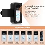 Anti-Theft Video Doorbell Mount Compatible with Video Doorbell - No Drilling, Motion Sensor Unblocked, Adjustable Doorbell Mount for Houses, Apartments, Rentals (Doorbell is not Included)