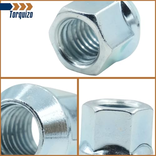 Image of 14mmx2 Open Lug Nuts for 6-Lug Wheels Compatible with Ford F150, Expedition 2000-2014, Ford Excursion, Lobo, Transit, Lincoln - 24pcs M14x2 Zinc Aftermarket Open End Tuner Lug Nuts