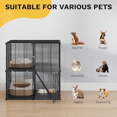 image for DWVO Cat Cage 2 Tier Indoor: Cat Enclosures DIY Kitten Cage Pet Plaype