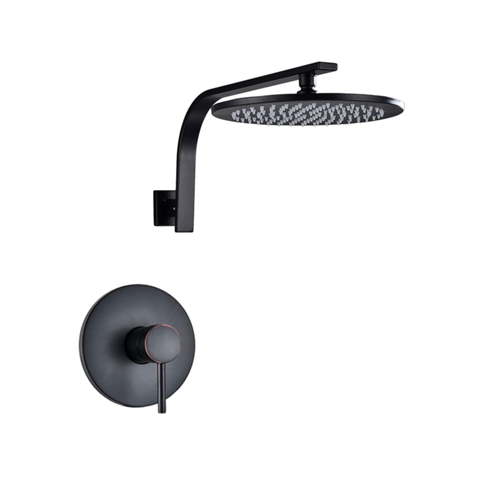 WOTZOV Shower System Concealed Shower Faucet Set Wall-Mounted Brass Shower Combo Set With Waterfall Rainfall Shower Head Black Bronze Finish,