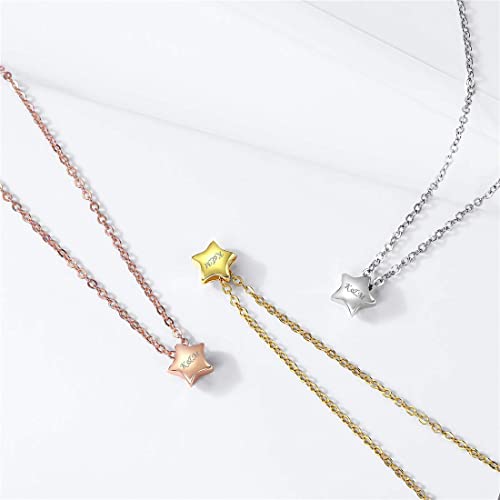 Chicsilver Women Star Necklace 925 Sterling Silver Small Star Pendant Necklace Dainty Simple Charm Necklace Jewelry Gift, 16’’ #TOP5