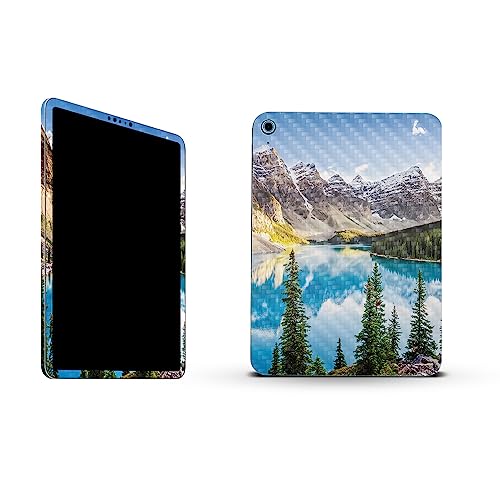 Image of MightySkins Carbon Fiber Skin Compatible with Apple iPad 10.9 inch 10th Gen (2022) Full Wrap Kit - Mountain Lake | Protective, Durable Textured Carbon Fiber Finish | Easy to Apply | Made in The USA