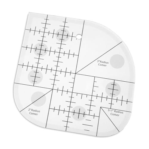 Curved Corner Cutter Ruler, Acrylic Quilt Ruler Sewing Patchwork Rulers Sew Template Patchwork Tool for DIY Sewing Supplies