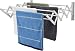 X-cosrack Wall Mount Clothes Drying Rack, Rustproof Accordion Retractable Drying Rack for Laundry Room/Bathroom Tower, 8 Bar Space-Saving Aluminium Alloys Garment Hanger 23 Linear Feet Pearl White