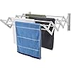 X cosrack Wall Mount Clothes Drying Rack 252 Wide Rustproof Accordion Retractable Drying Rack for Laundry RoomBathroom Tower 8 Bar Space Saving Aluminium Alloys Laundry Drying Rack Silver