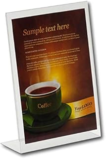 EPOSGEAR® A4 Portrait Angled Acrylic Lean Back to Counter Menu Leaflet Flyer Poster Holder Display Stands (1)
