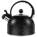 Whistling Kettle 2.5 L Stainless Steel Stove Top Tea Kettle with Ergonomic Handle Rapid Boiling Gas Hob Tea Pots Kettle Whistling Teapots Coffee Kettle for Gas Stove, Induction Cooker