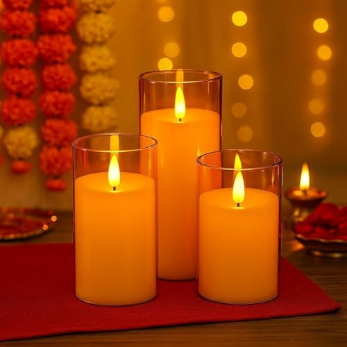 Image of SATYAM KRAFT 3 Set (9 Pcs) LED Tea Light Candles | Flameless, Smokeless, Unscented | for Gifting, Home Decor, Room Decoration Lights, Balcony & Festival, Wedding Decoration Items (3 Set)