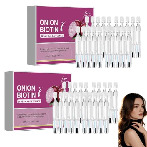 Sueros Con Extracto de Cebolla, Cebolla Roja Biotins Sérum para el Cabello, Hidratante Profundo Suero No Graso Para El Cabello, Reduce El Adelgazamiento Y La Suero Del Cabello, Promueve un aspecto más