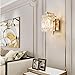 Wall Light Modern Crystal Sconce Gold Fixture Elegant Home Decor Lighting Hardwired E14 Lamp, Square Prism Sconces for Bedroom Bedside Liv
