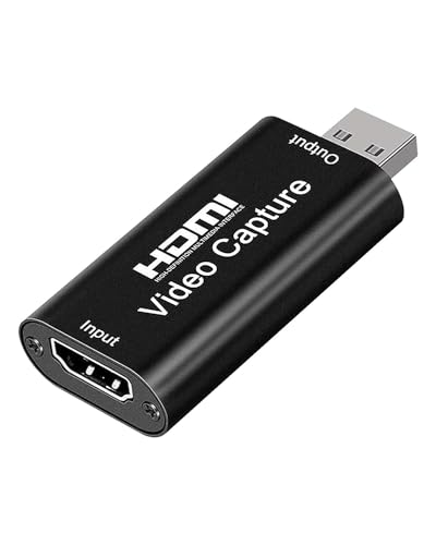 HDM to USB 2.0 Video Capture Card, 4K/1080p Audio Capture Device Output Record Audio Grabber for Live Broadcasts Streaming Conferencing Gaming Video Recording for Switch PS4 PS5 Xbox OBS PC Laptop