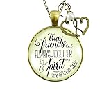 Gutsy Goodness True Friends Are Always Together Necklace BFF Literature Quote 24'