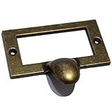 10 Pcs Bronze Tag Label Frames Vintage File Name Card Holders Retro Drawer Pulls Antique Handles for