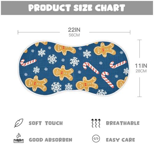 Burbuja Gingerbread Men Muslin Baby Burp Cloths, Soft & Absorbent Cotton Burping Rags for Newborn Boys & Girls, 4 Pack2