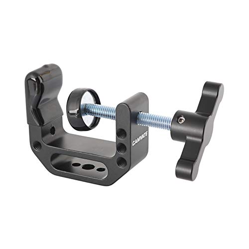 Camvate C-Clamp With 1/4 And 3/8 Thread Hole For Camera Monitor(Black T-Handle) - 1688 #TOP4