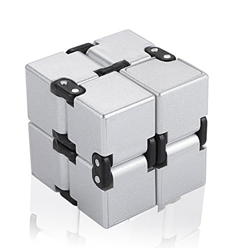 Infinity Fidget Toy, Single Finger Endless Fun Decompression Stress Relief Fidget Anti Anxiety Toys for Kids and Adults(Silver)