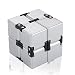 Infinity Cube Fidget Toy, Single Finger Endless Fun Decompression Stress Relief Fidget Anti Anxiety Toys for Kids and Adults-ABS Electroplate Metal(Silver)